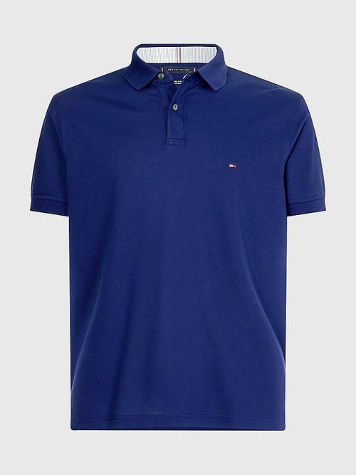 Blue Tommy Hilfiger 1985 Essential TH Flex Men\'s Polo Shirts | TH648PLR