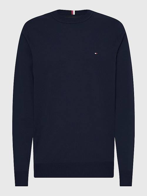 Blue Tommy Hilfiger 1985 Essential TH Flex Sweatshirt Men's Sweaters | TH650FQD