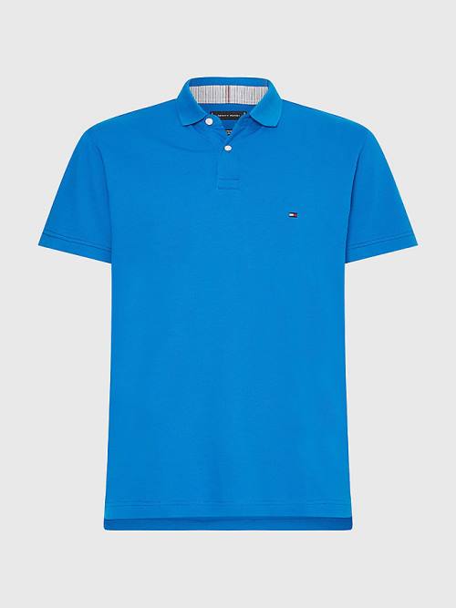 Blue Tommy Hilfiger 1985 Essential TH Flex Men's Polo Shirts | TH724WNZ