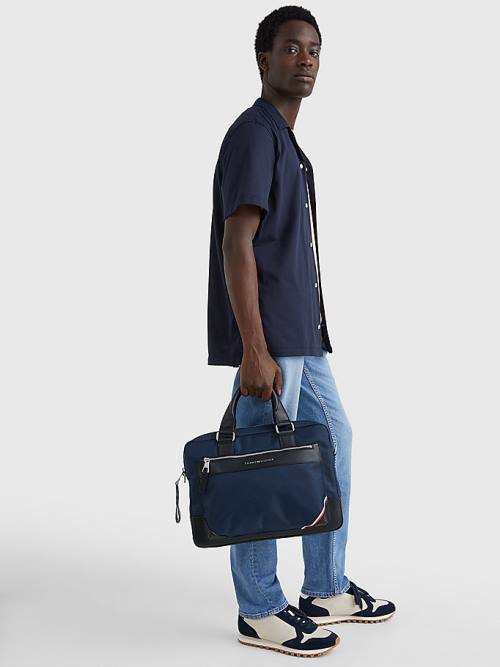 Blue Tommy Hilfiger 1985 Slim Computer Men's Bags | TH304KPG