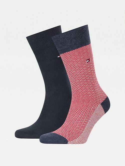 Blue Tommy Hilfiger 2-Pack Herringbone Neppy Men\'s Socks | TH309AMG