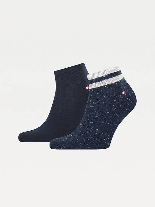 Blue Tommy Hilfiger 2-Pack Neppy Ankle-Length Men\'s Socks | TH093ANV