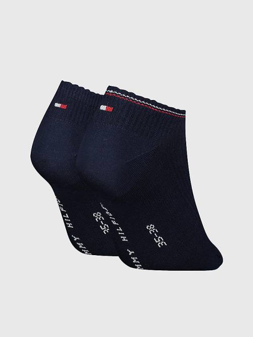 Blue Tommy Hilfiger 2-Pack Ribbed Trainer Women's Socks | TH497BZX