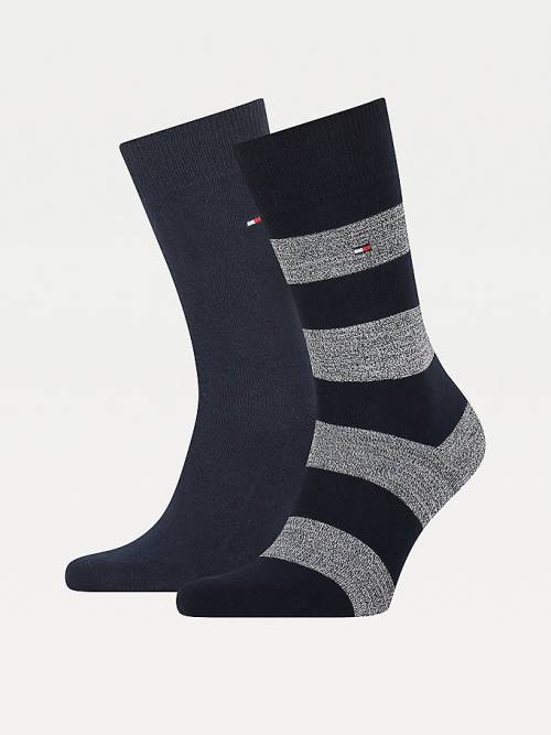 Blue Tommy Hilfiger 2-Pack Rugby Men\'s Socks | TH189OTG