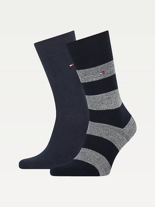 Blue Tommy Hilfiger 2-Pack Rugby Men\'s Socks | TH854FXI