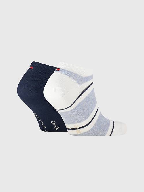 Blue Tommy Hilfiger 2-Pack Rugby Trainer Men's Socks | TH287JGL