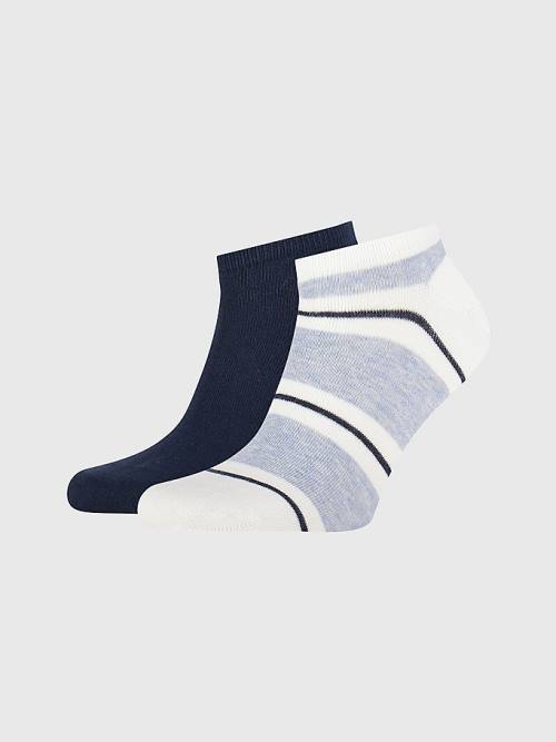 Blue Tommy Hilfiger 2-Pack Rugby Trainer Men\'s Socks | TH287JGL