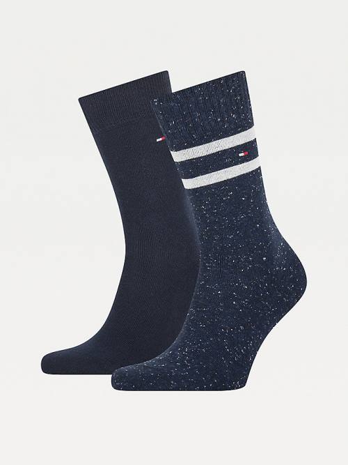 Blue Tommy Hilfiger 2-Pack Stripe Neppy Men\'s Socks | TH286SFH