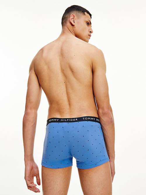 Blue Tommy Hilfiger 3-Pack Essential Recycled Cotton Trunks Men's Underwear | TH678SOV