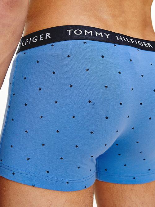 Blue Tommy Hilfiger 3-Pack Essential Recycled Cotton Trunks Men's Underwear | TH678SOV