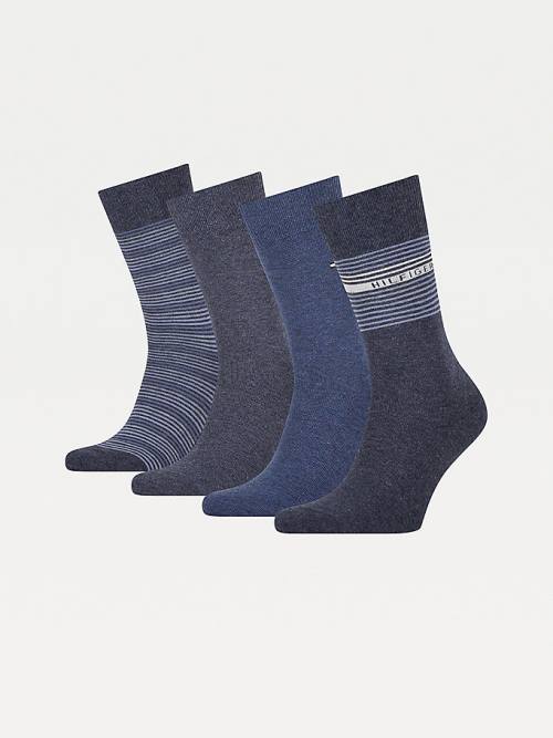 Blue Tommy Hilfiger 4-Pack Gift Box Stripe Men's Socks | TH794IQE