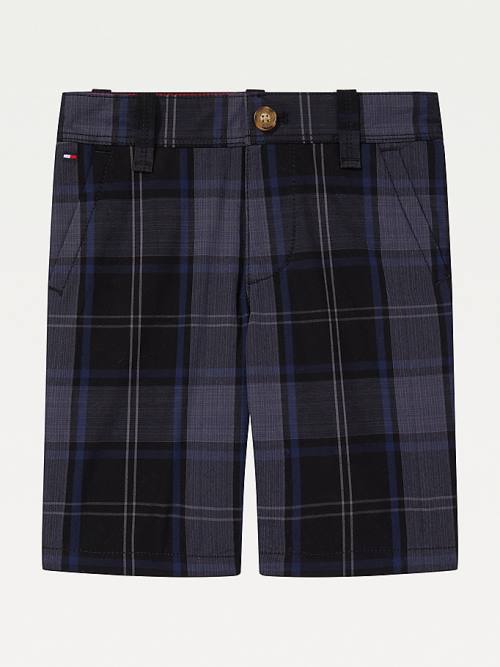 Blue Tommy Hilfiger Adaptive Check Woven Shorts Boys\' Pants | TH710ZKJ