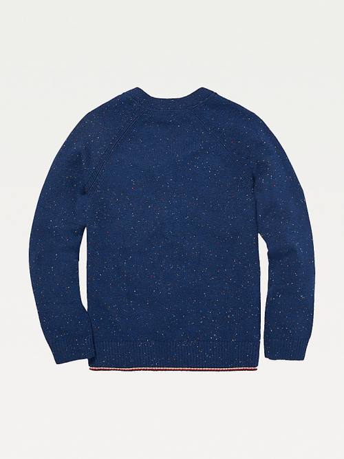 Blue Tommy Hilfiger Adaptive Donegal Henley Jumper Women's Sweaters | TH194WTO