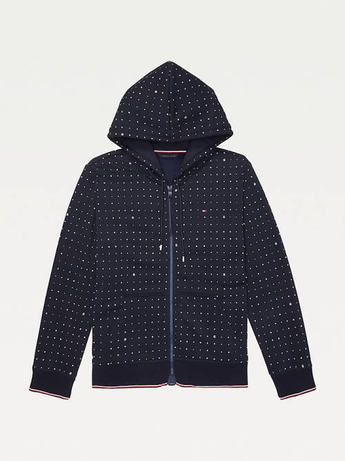 Blue Tommy Hilfiger Adaptive Dot Print Women\'s Hoodie | TH634SAU