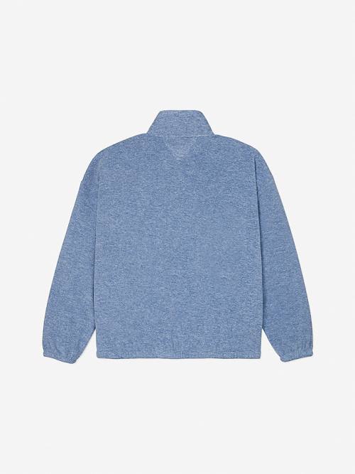 Blue Tommy Hilfiger Adaptive Half Zip Popover Women's Sweatshirts | TH309QIT