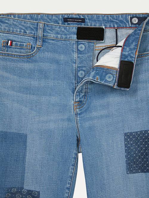 Blue Tommy Hilfiger Adaptive High Rise Straight Patchwork Women's Jeans | TH893AHD