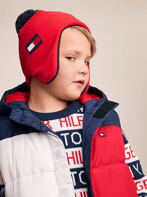 Blue Tommy Hilfiger Adaptive Hooded Flag Vest Boys' Jackets | TH036ZLW