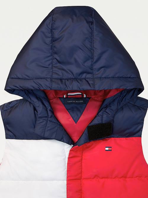 Blue Tommy Hilfiger Adaptive Hooded Flag Vest Boys' Jackets | TH036ZLW