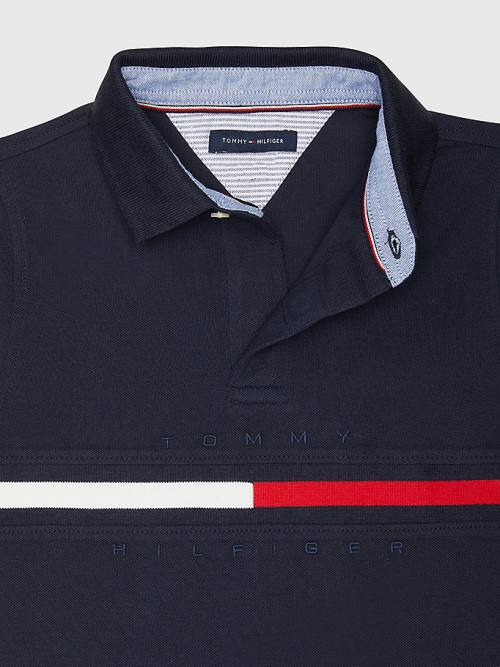 Blue Tommy Hilfiger Adaptive Icons Stripe Polo Boys' T Shirts | TH258HPR