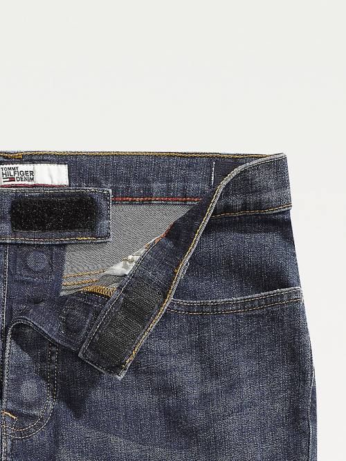 Blue Tommy Hilfiger Adaptive Low Rise Denton Fit Men's Jeans | TH693JFW