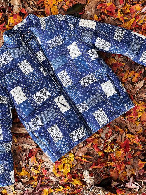 Blue Tommy Hilfiger Adaptive Print Puffer Women's Jackets | TH982HNS