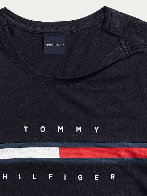 Blue Tommy Hilfiger Adaptive Pure Cotton Women's T Shirts | TH268BIT