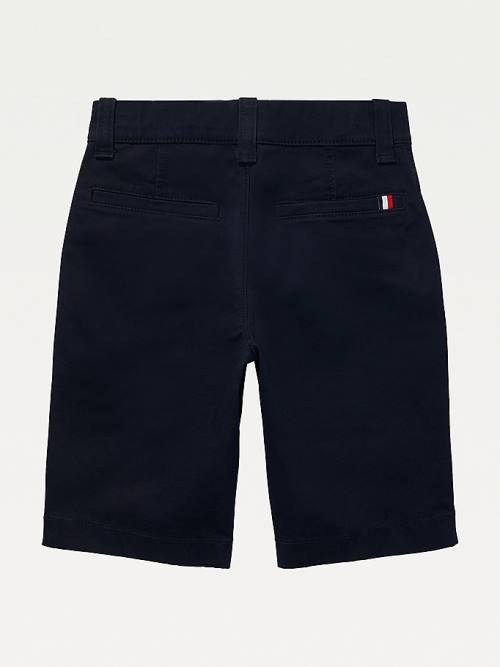 Blue Tommy Hilfiger Adaptive Seated Fit Flat Front Shorts Boys' Pants | TH652SKO