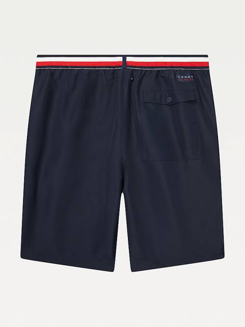 Blue Tommy Hilfiger Adaptive Signature Mid-Length Shorts Men's Swimwear | TH385TDC