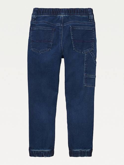 Blue Tommy Hilfiger Adaptive Slim Straight Denim Joggers Boys' Jeans | TH702UJT