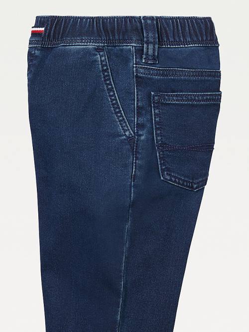 Blue Tommy Hilfiger Adaptive Slim Straight Denim Joggers Boys' Jeans | TH702UJT