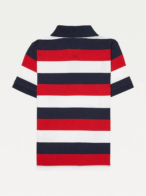 Blue Tommy Hilfiger Adaptive Stripe Polo Boys' T Shirts | TH124MDE