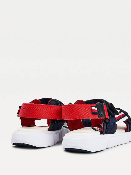 Blue Tommy Hilfiger Adjustable Contrast Strap Boys' Sandals | TH587JPO