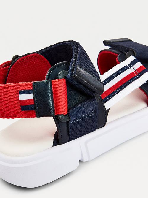 Blue Tommy Hilfiger Adjustable Contrast Strap Boys' Sandals | TH587JPO