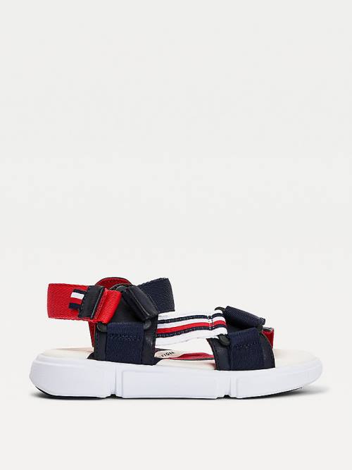 Blue Tommy Hilfiger Adjustable Contrast Strap Boys' Sandals | TH587JPO