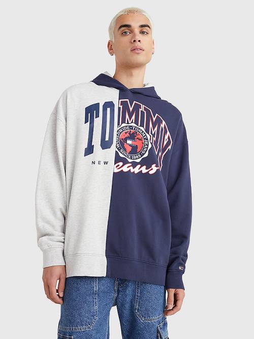 Blue Tommy Hilfiger Archive Organic Cotton Logo Men\'s Hoodie | TH305SAM