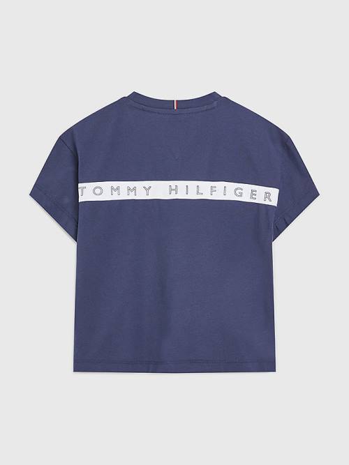 Blue Tommy Hilfiger Back Logo Girls' T Shirts | TH513JMI