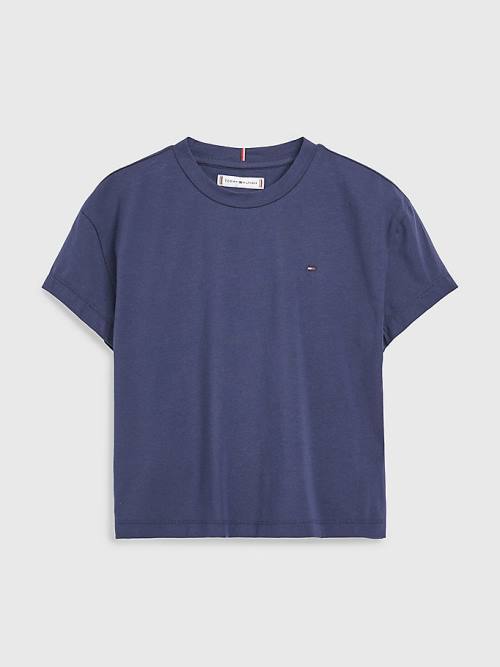 Blue Tommy Hilfiger Back Logo Girls\' T Shirts | TH513JMI