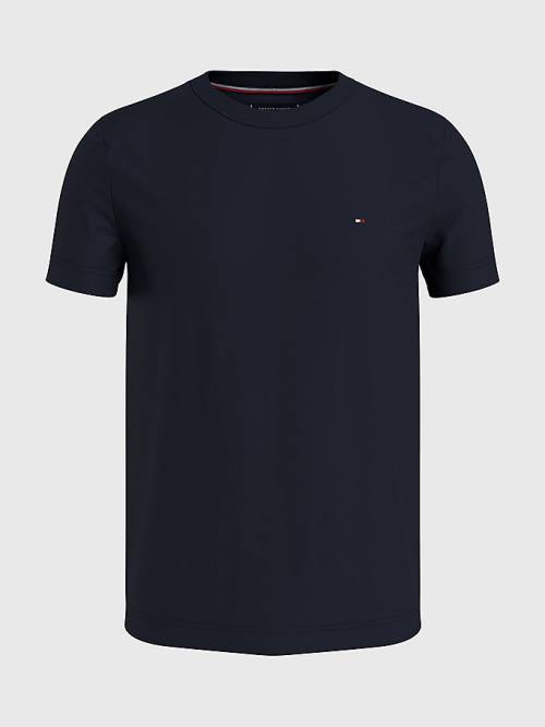 Blue Tommy Hilfiger Back Logo Men's T Shirts | TH703TKL