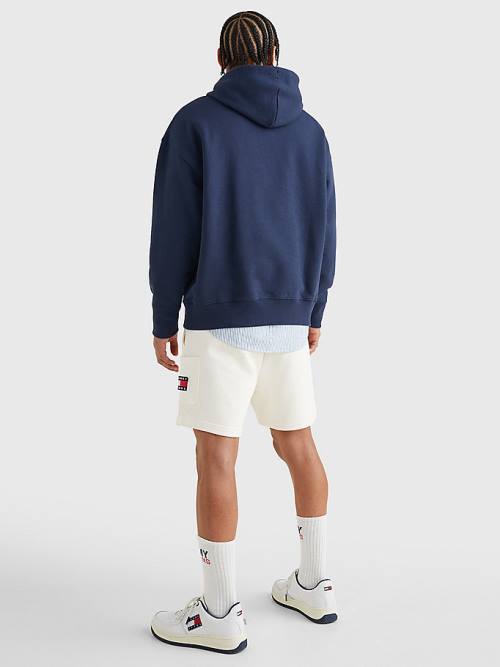 Blue Tommy Hilfiger Badge Organic Cotton Men's Hoodie | TH038AOP