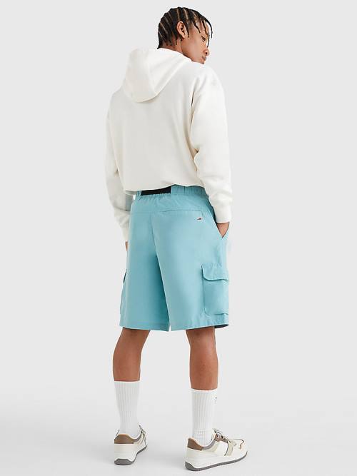 Blue Tommy Hilfiger Belted Cargo Men's Shorts | TH598VFA