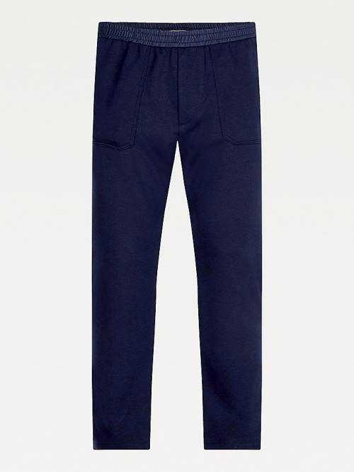 Blue Tommy Hilfiger Bleecker Jersey Relaxed Fit Men's Pants | TH857CTX