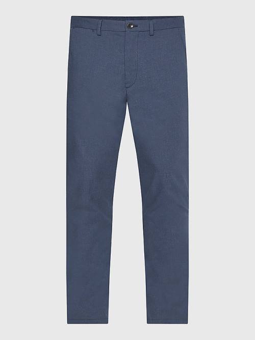 Blue Tommy Hilfiger Bleecker Wool Look Slim Fit Men's Pants | TH273FJP