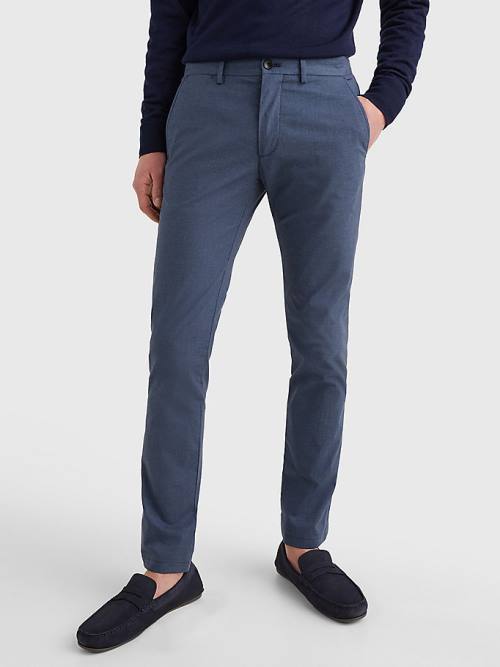 Blue Tommy Hilfiger Bleecker Wool Look Slim Fit Men\'s Pants | TH273FJP