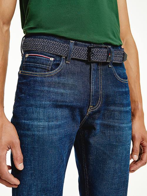 Blue Tommy Hilfiger Braided Webbing Men's Belts | TH459SFY