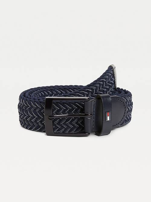 Blue Tommy Hilfiger Braided Webbing Men\'s Belts | TH459SFY