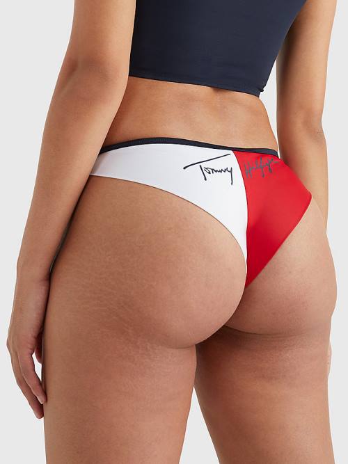 Blue Tommy Hilfiger Brazilian Bikini Bottoms Women's Swimwear | TH095BAV