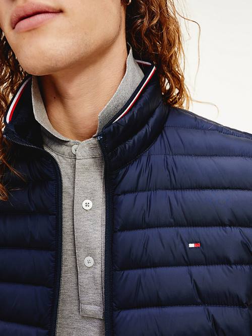 Blue Tommy Hilfiger CORE PACKABLE DOWN VEST Men's Coats | TH180CHB