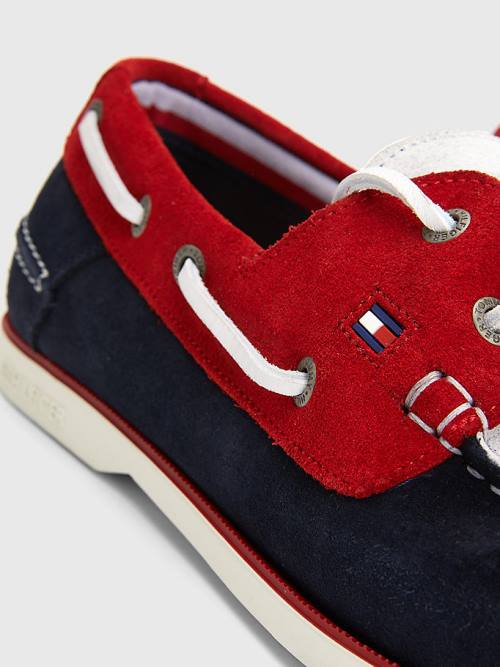 Blue Tommy Hilfiger Classic Suede Boat Men's Casual Shoes | TH487IYS