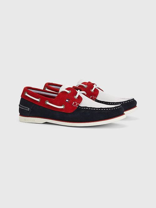 Blue Tommy Hilfiger Classic Suede Boat Men\'s Casual Shoes | TH487IYS