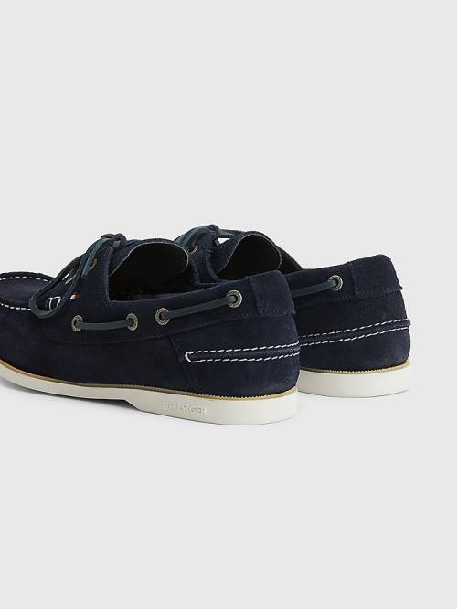 Blue Tommy Hilfiger Classic Suede Boat Men's Casual Shoes | TH835FAQ